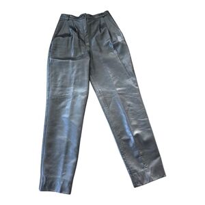 Siena Leather Pants Sz 8 Women Black Straight 28x30 Highrise Has A Small Tear